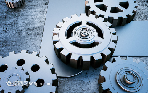 3D机械齿轮场景 现代机械科技的视觉盛宴